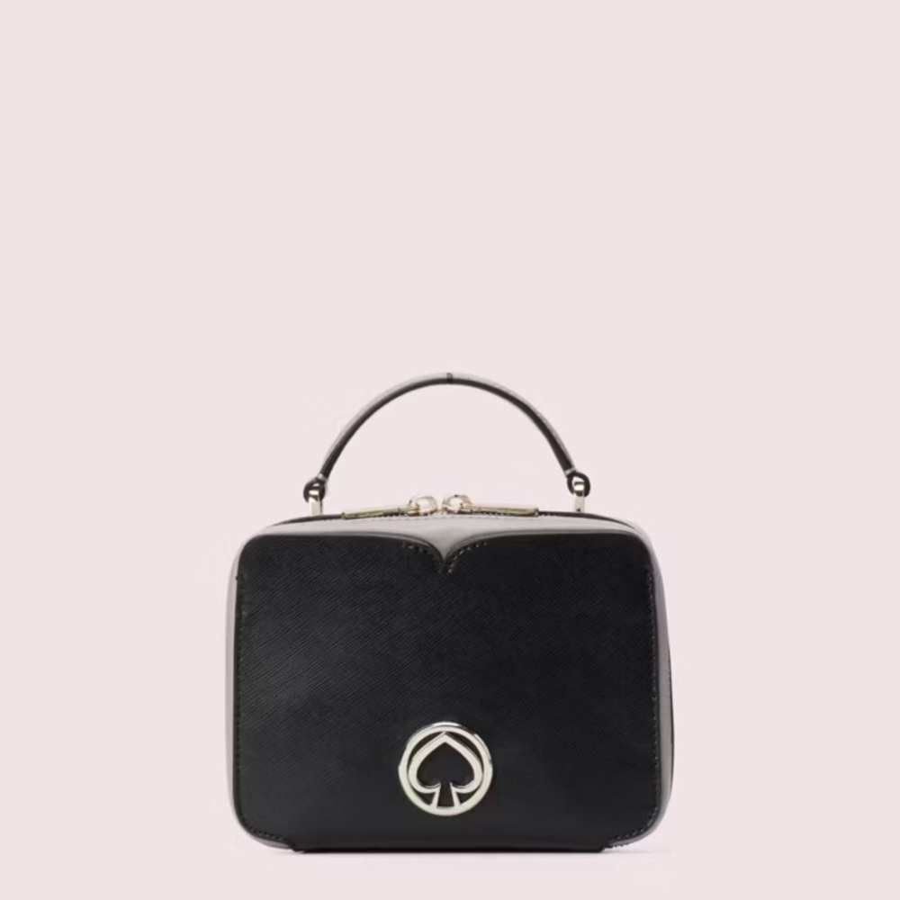 kate spade Black Mini Top-Handle Bag with Gold Logo